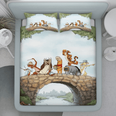 Winnie the Pooh Fitted 7D Kids Bedsheet – (90x100 Inch) Double Size - Furnish Factory