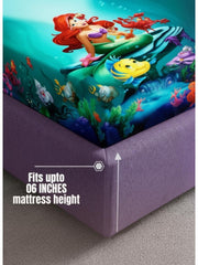 Mermaid Fantasy Fitted 7D Kids Bedsheet – (90x100 Inch) Double Size - Furnish Factory