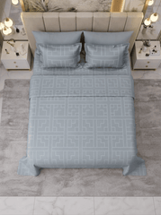 Celestial Grey Gridline Bedsheet