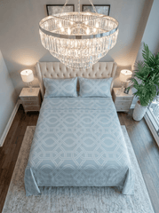 Celestial Blue Mist Cotton Bedsheet