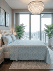 Celestial Blue Mist Cotton Bedsheet