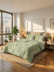 Sage Bloom Super King Cotton Bedsheet - Furnish Factory