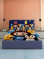 Little Monster Buddy 7D Fitted Bedsheet โ (90x100 Inch) King Size