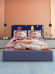 Sleepy Shinchan 7D Fitted Bedsheet β (90x100 Inch) King Size