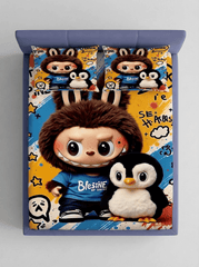 Little Monster Buddy Fitted 7D Kids Bedsheet – (90x100 Inch) King Size - Furnish Factory