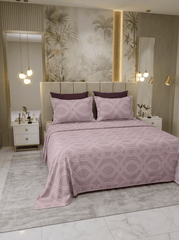 Celestial Rose Mist Cotton Bedsheet