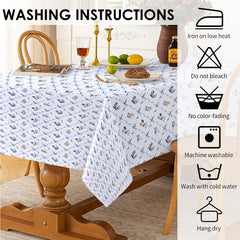 Petals in Blue Harmony Satin Table Cloth (6 /8 seater)