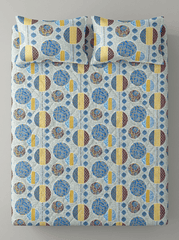 Indigo Earthy Orbit Premium Jaipuri Bedsheet - Furnish Factory