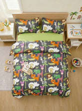 Kids Jungle Safari Bedsheet (90 x 100 inches) - Furnish Factory