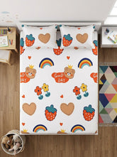 Teddy’s Rainbow Bliss Kids Bedsheet (90 x 100 inches) - Furnish Factory