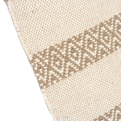 Soft knitted Beige Table Runner with tint of brown thread