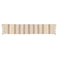 Soft knitted Beige Table Runner with tint of brown thread