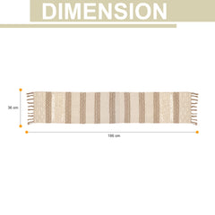 Soft knitted Beige Table Runner with tint of brown thread