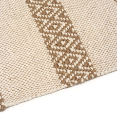 Soft knitted Beige Table Runner with tint of brown thread