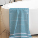 Aqua Blue Turkish Beach Towel | 100% Cotton | Ultra-Soft & Quick-Drying