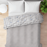 Ultralight Reversible Comforter | Black & White with Blue Squares