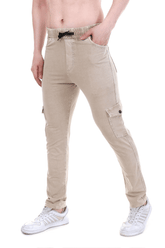 Men's Stretch Tech Stone Beige Smart Utility Fit Cargo Pants