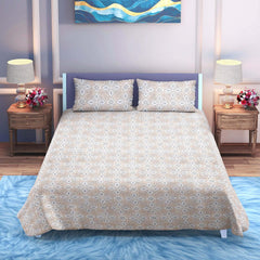 Royal Beige Florentine – Cotton Reversible Bedsheet (108×108 inch) Super King - Furnish Factory
