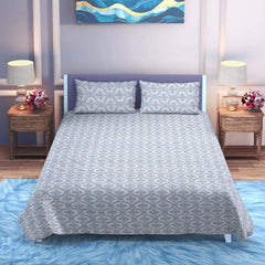 Royal Mist Reversible Cotton Bedsheet – (108x108 inch) Super King