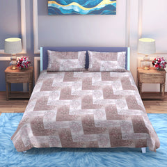 Rosy Taupe Paisley – Reversible Cotton Bedsheet (90×100 inch) King Size