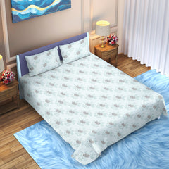 Aqua Wave Reversible Cotton Bedsheet (90×100 inch) King Size