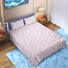 Lavender Leaf Mist – Reversible Cotton Bedsheet (108×108 inch) Super King