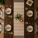 Boho Cotton Jute Table Runner - Furnish Factory