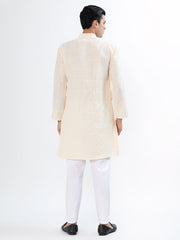 Ivory Zigzag Sequin Men’s Kurta