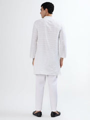 Classic White Stripe Men’s Kurta