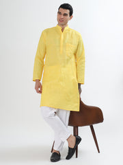 Yellow Zigzag Sequin Men’s Kurta
