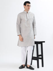 Silver Zigzag Sequin Men’s Kurta