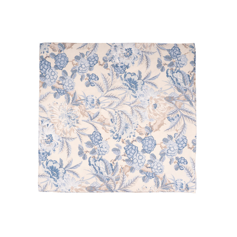 Elegant 5-Piece Quilted Bedding Set | King Size | Cream & Blue-Grey Floral Design