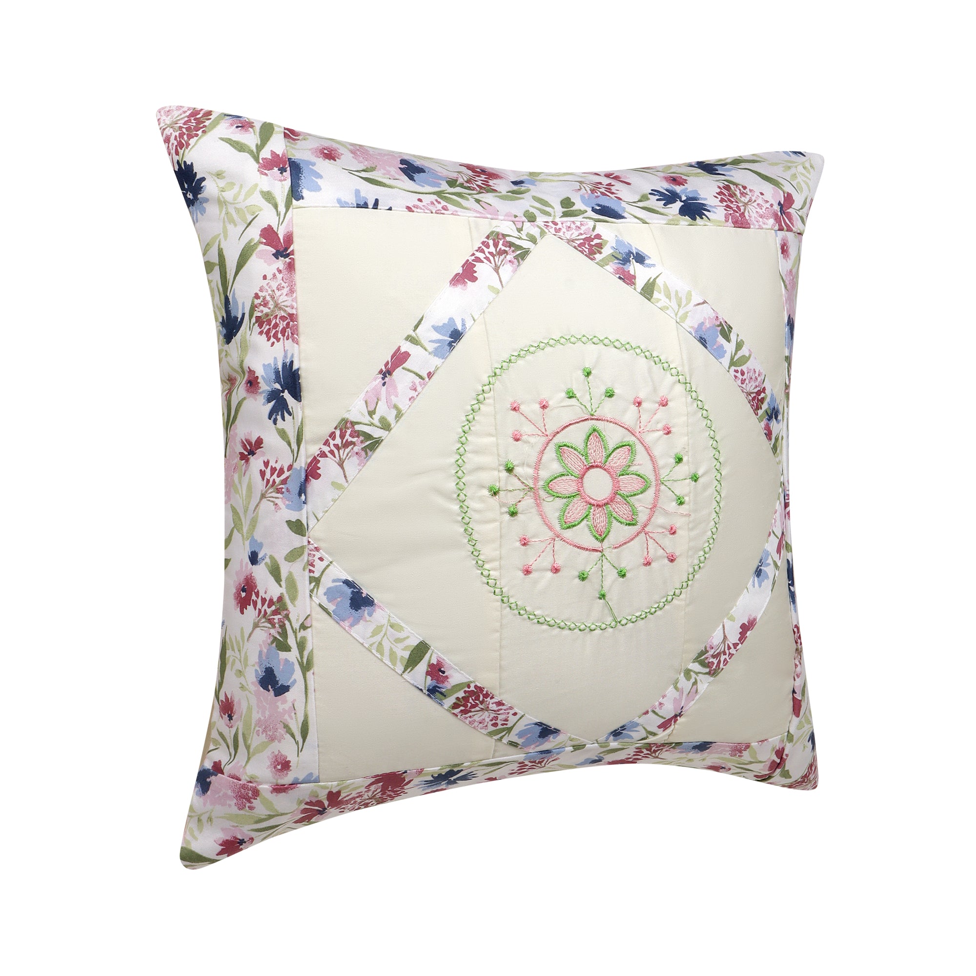 Floral Diamond Cushion Covers  – 14 x 14 inches