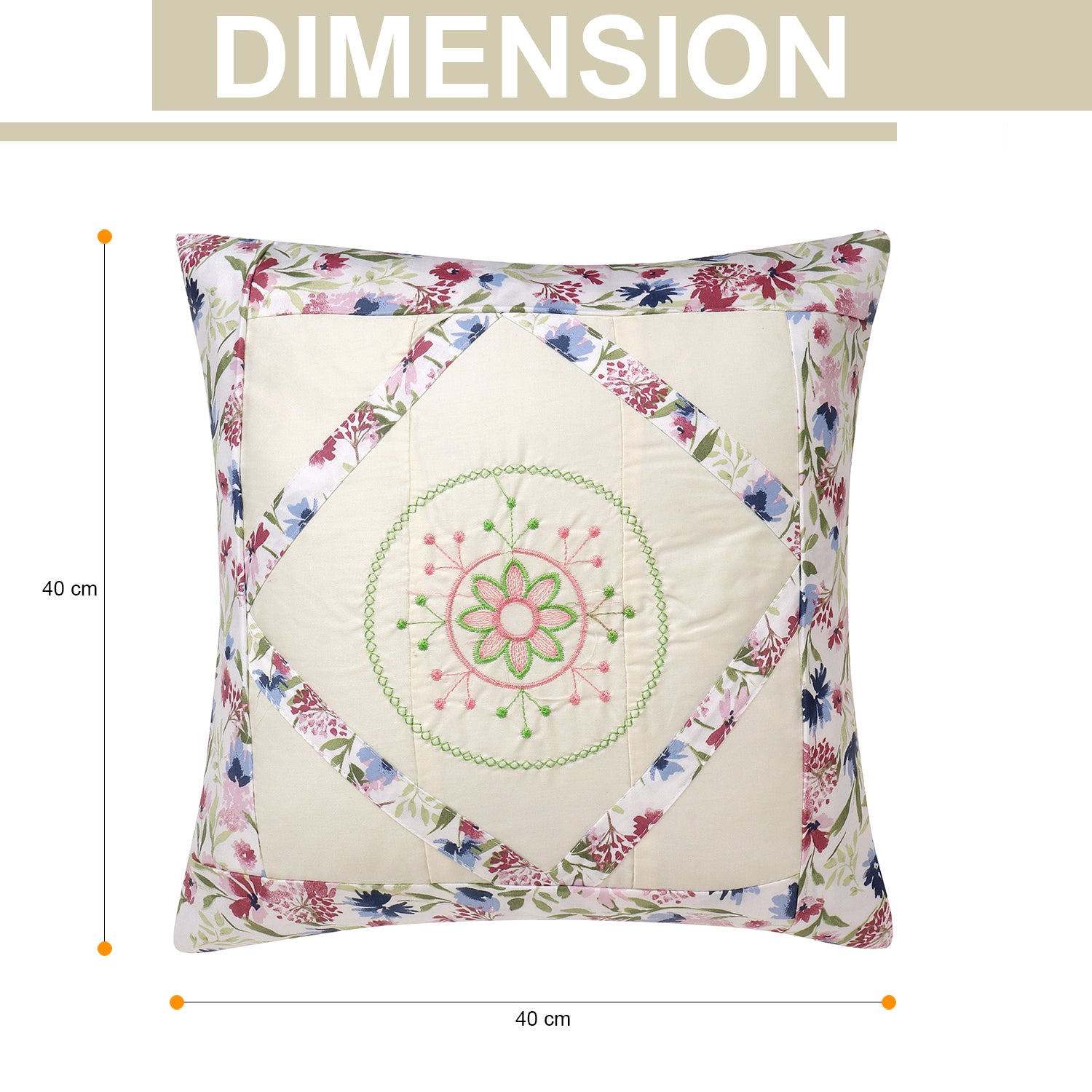 Floral Diamond Cushion Covers  – 14 x 14 inches