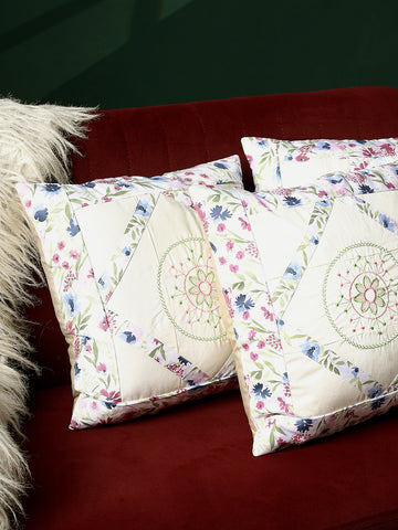Floral Diamond Cushion Covers  – 14 x 14 inches
