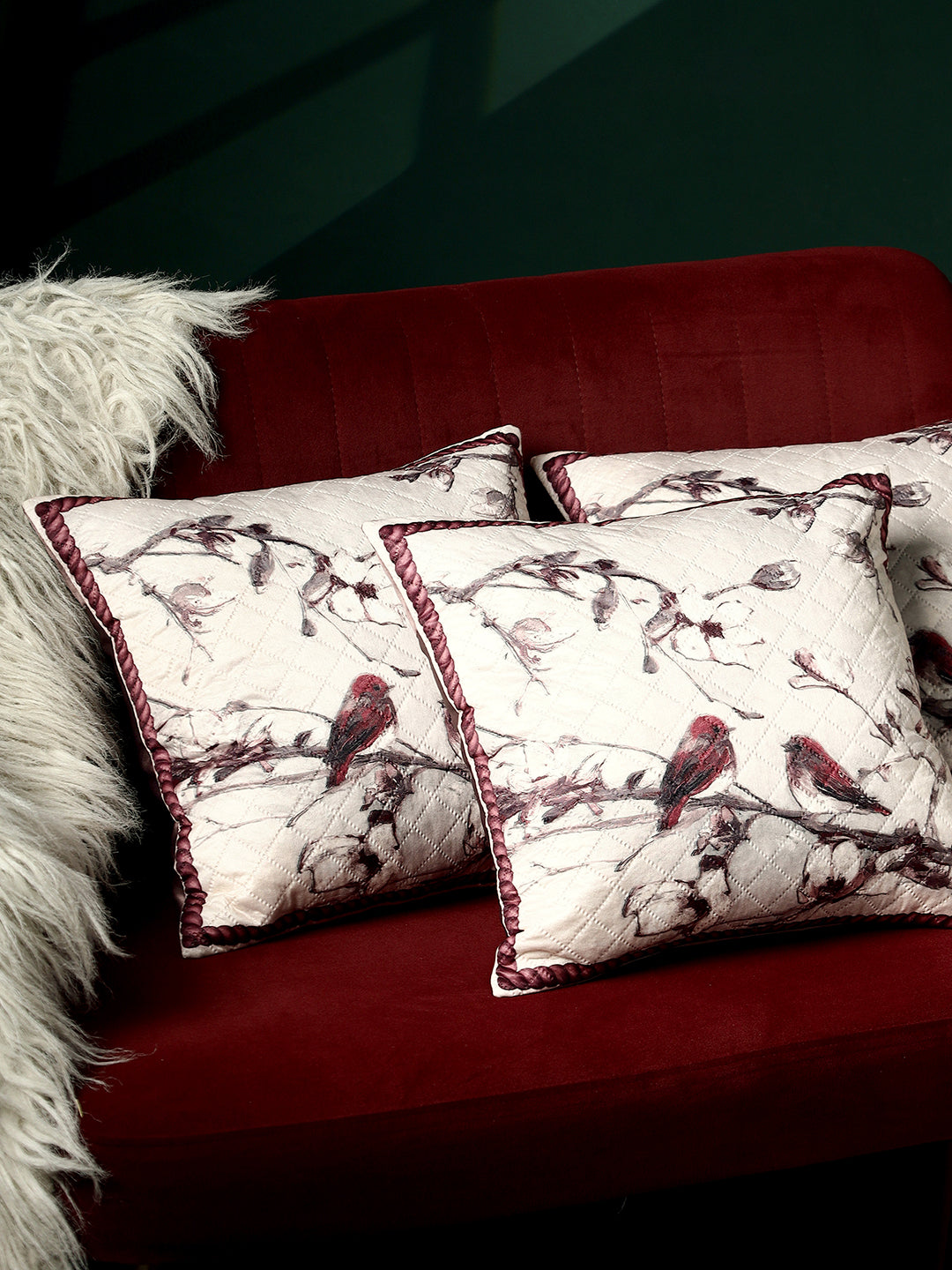 Blossom & Birds Cushion Cover –  16 x 16 inches