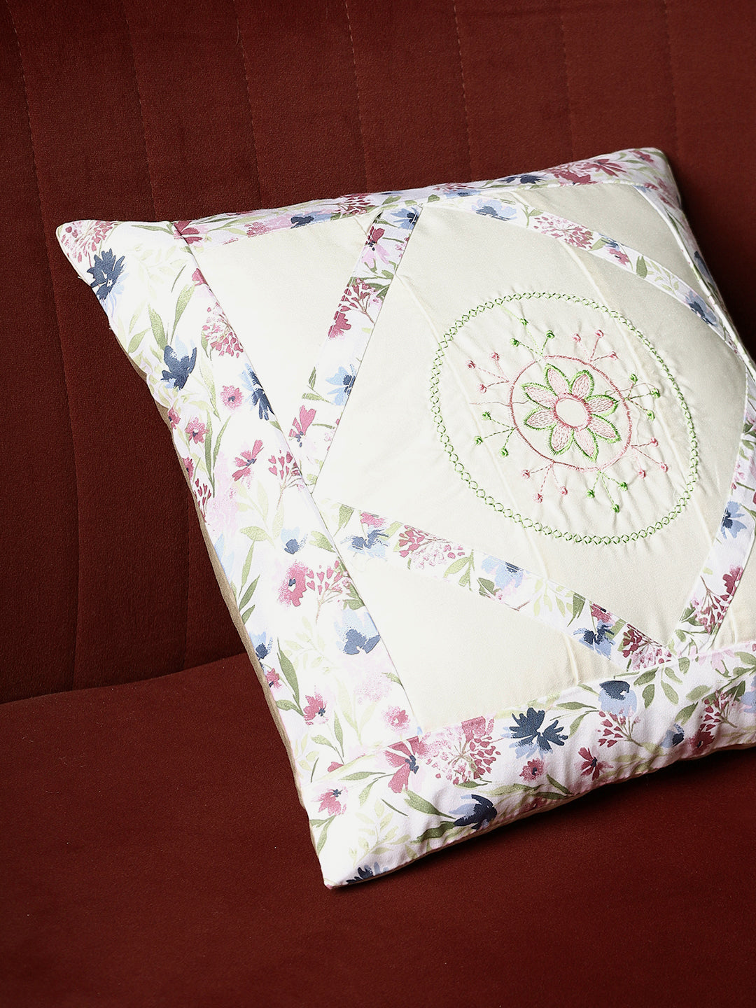 Floral Diamond Cushion Covers  – 14 x 14 inches