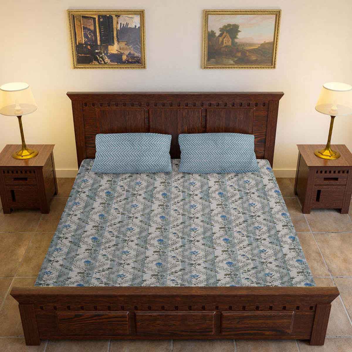 The Neel Pushp Bedsheet