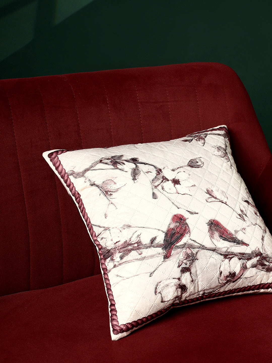 Blossom & Birds Cushion–  14 x 14 inches