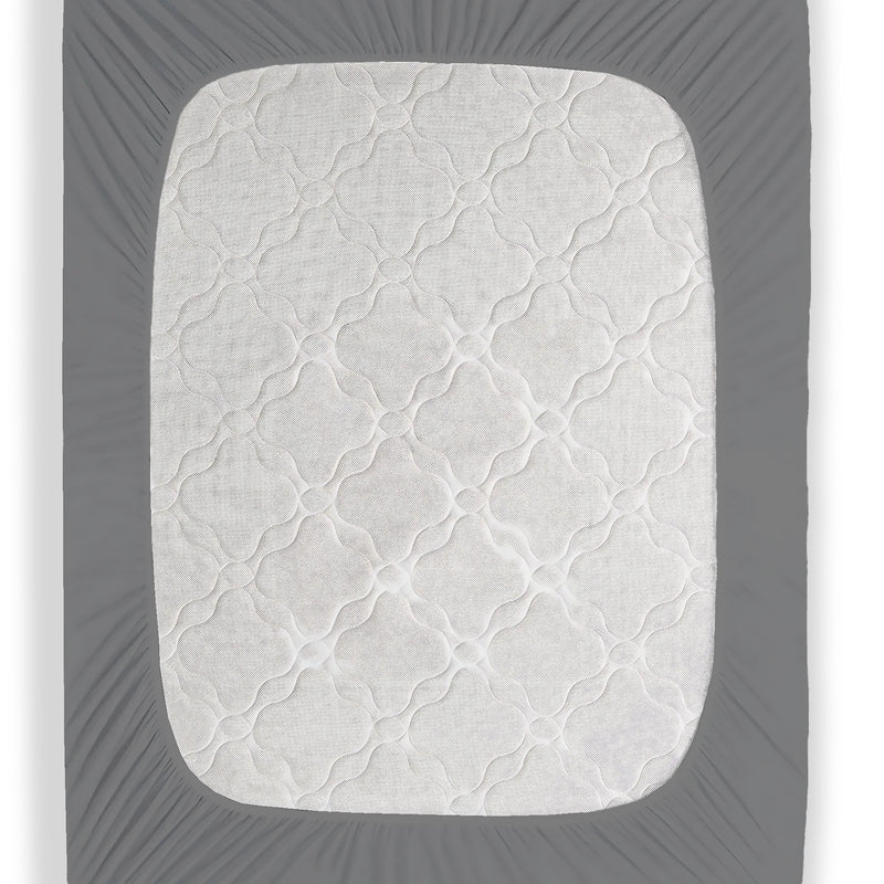 Grey Waterproof Mattress Protector – Fitted Wavy Textured Design