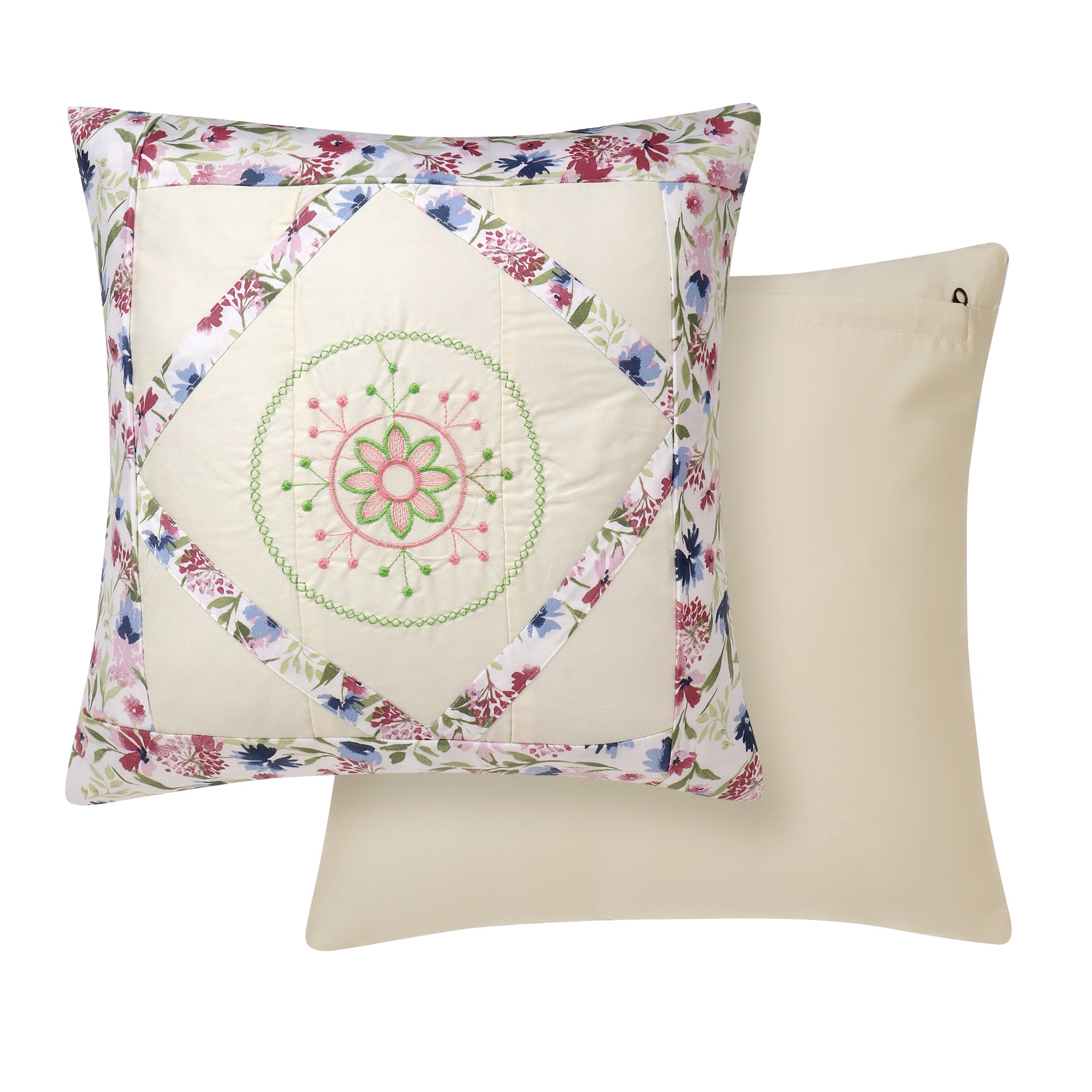 Floral Diamond Cushion Covers  – 14 x 14 inches