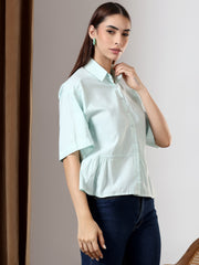 Peplum Breeze Shirt (Sea Green)
