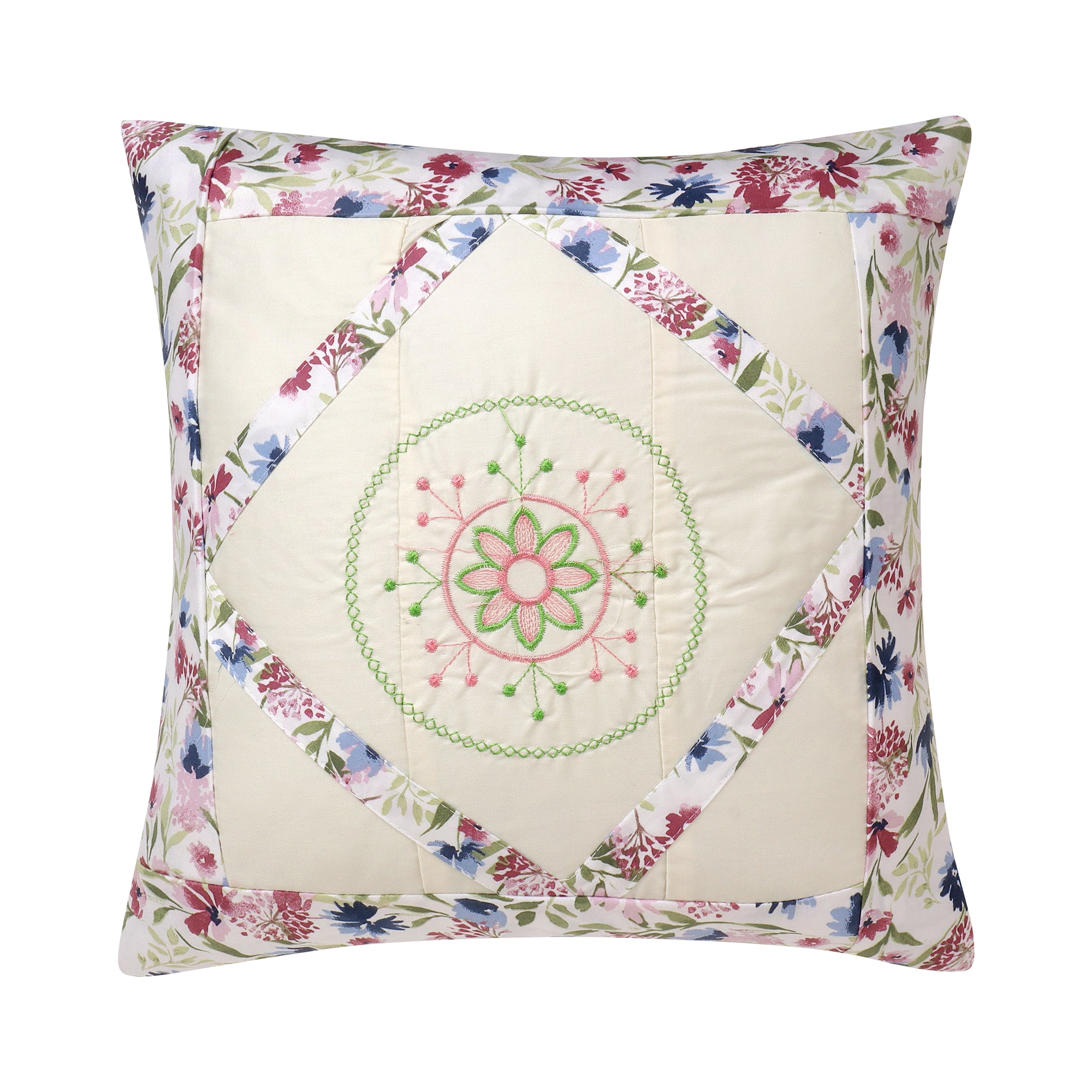 Floral Diamond Cushion Covers  – 14 x 14 inches