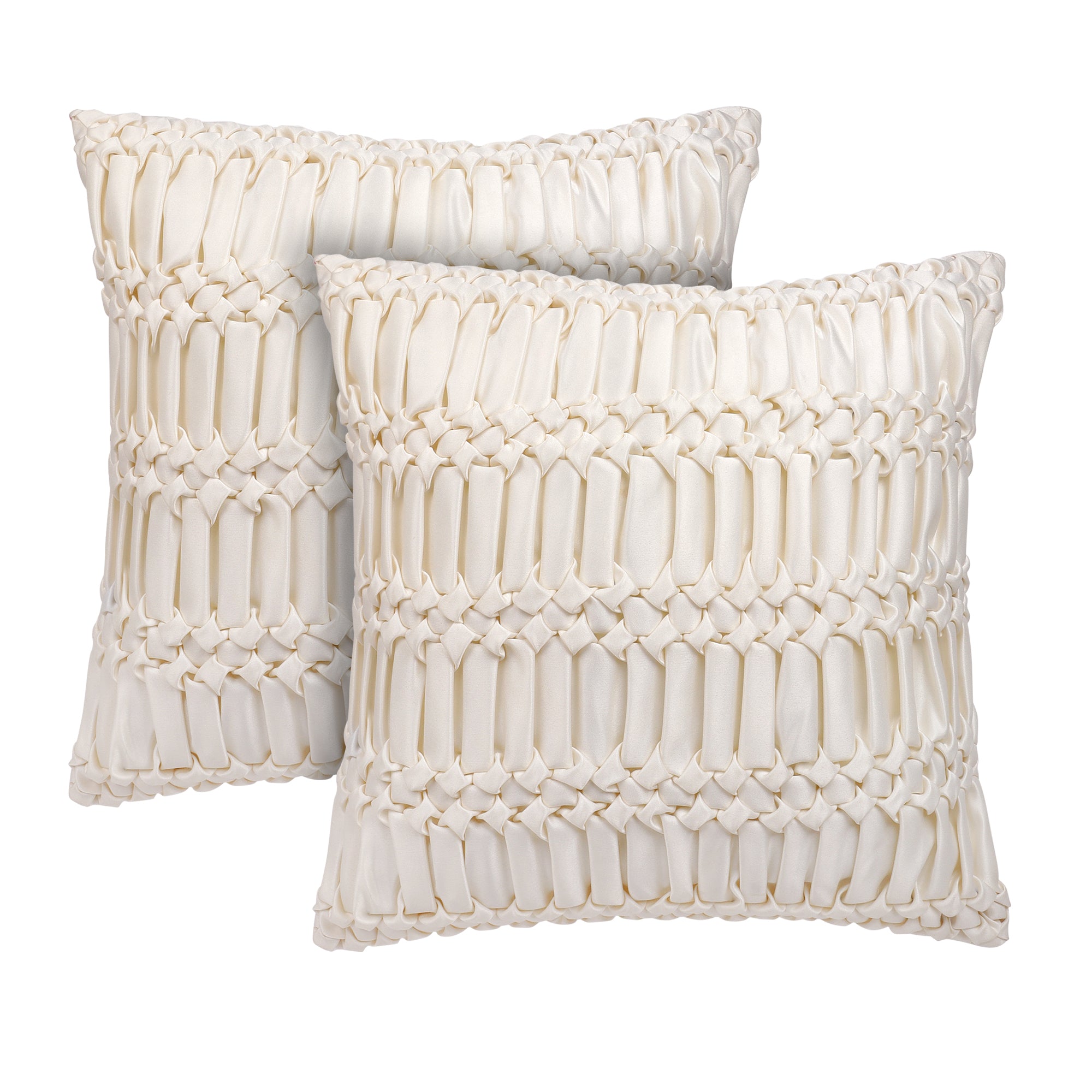 Elegant Pleated Satin Cushion Cover – 14 x 14 inches