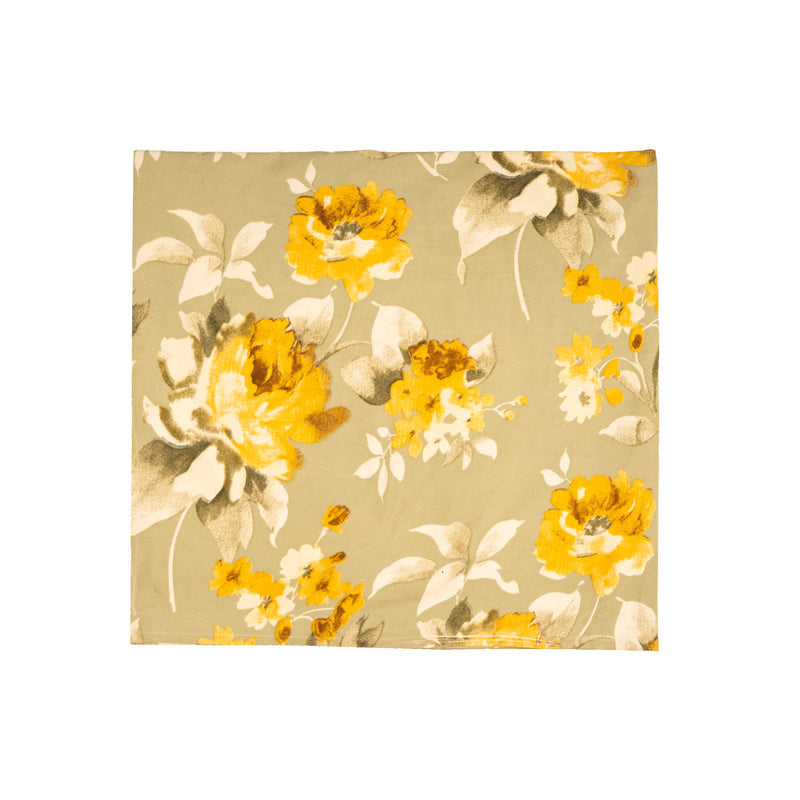 Elegant 5-Piece Quilted Bedding Set | King Size | Light Beige with Yellow & White Floral Design