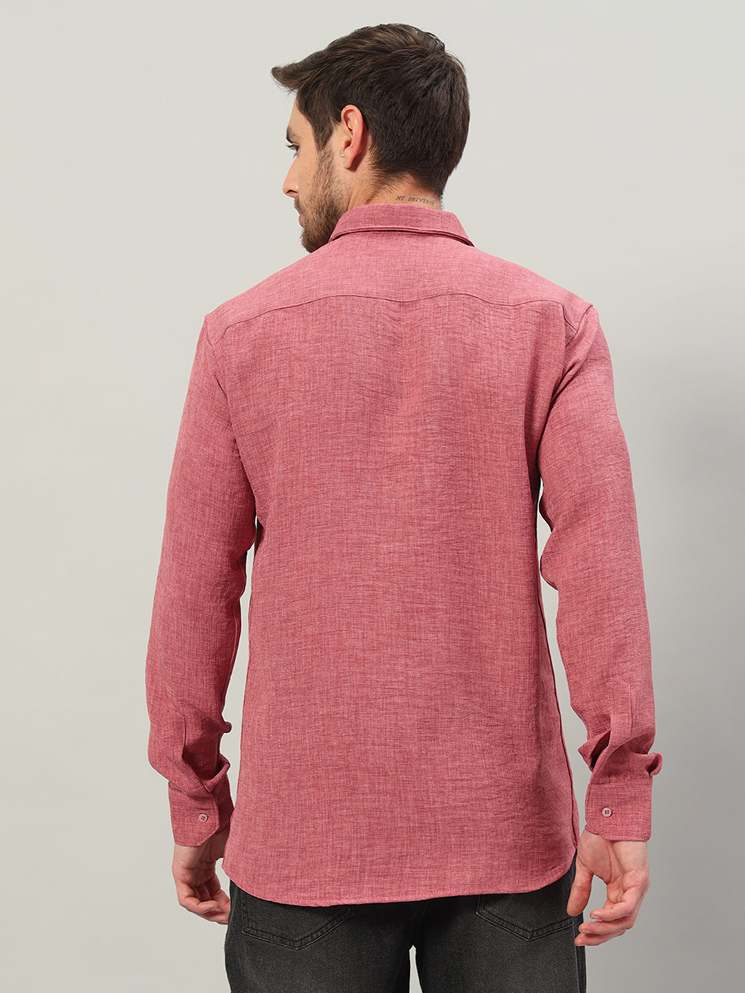 Turkish Rose Premium Linen Blend Point Collar Shirt