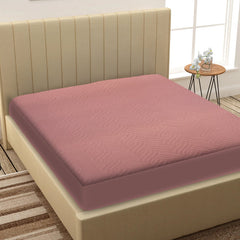 Dusty Rose Waterproof Mattress Protector – Fitted Textured Design