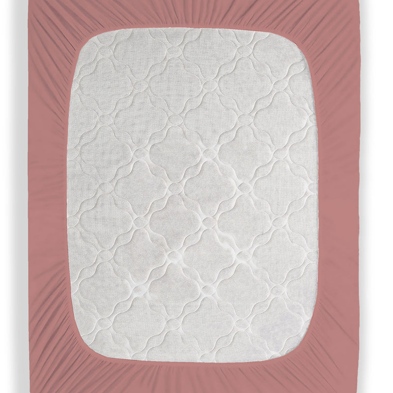 Dusty Rose Waterproof Mattress Protector – Fitted Textured Design