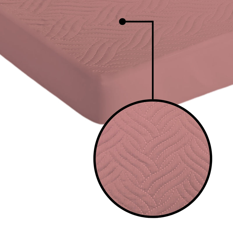 Dusty Rose Waterproof Mattress Protector – Fitted Textured Design