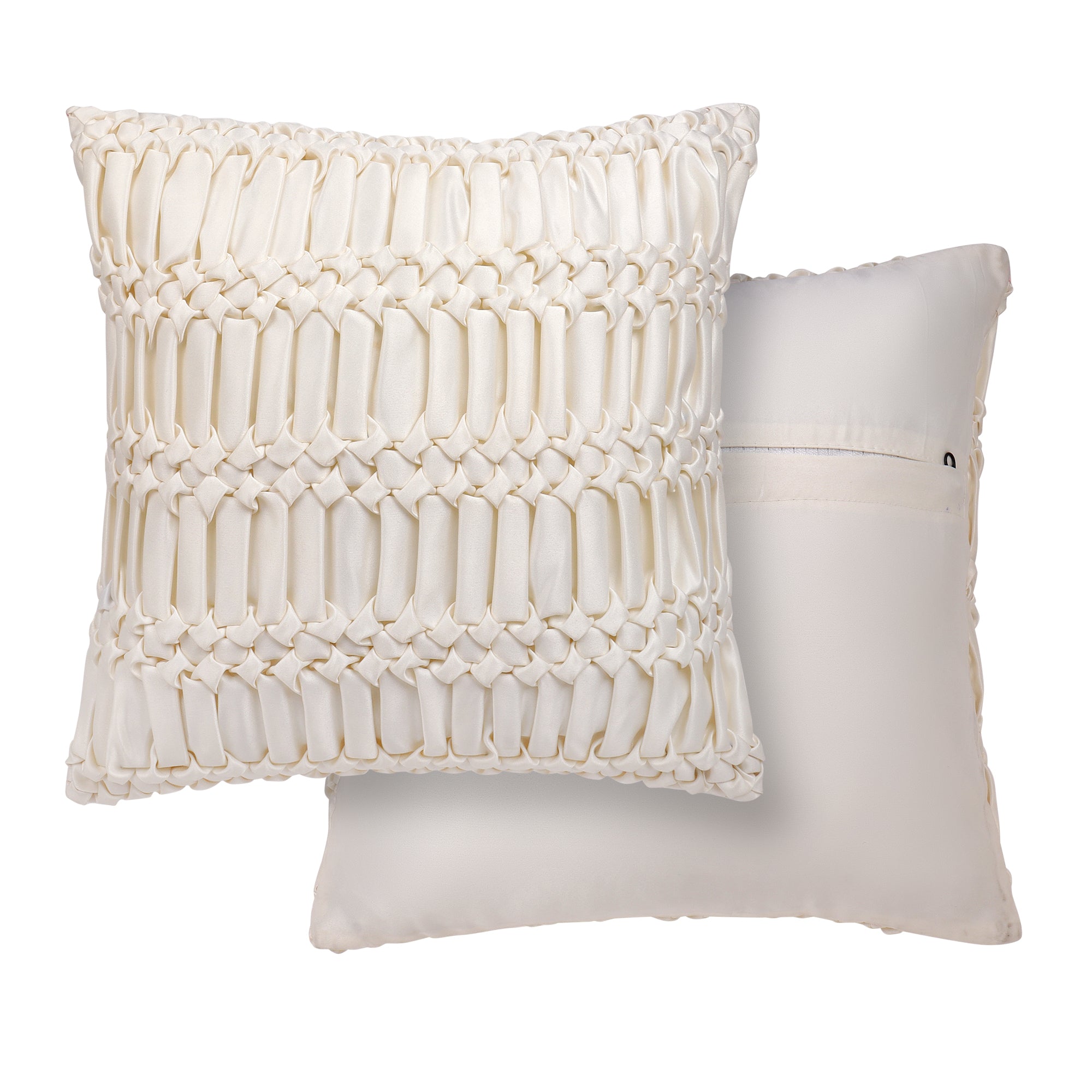 Elegant Pleated Satin Cushion Cover – 14 x 14 inches